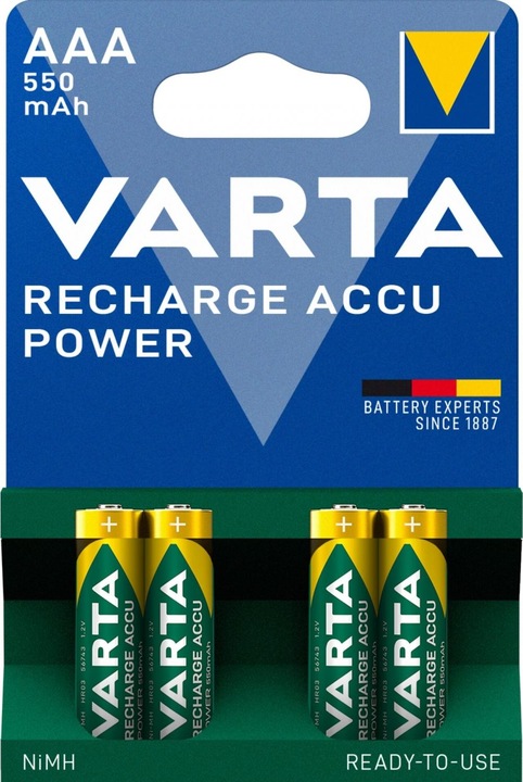 Produktbild Varta Micro (AAA)-Akku NiMH Ready2Us (4 Stk., AAA, 550 mAh)