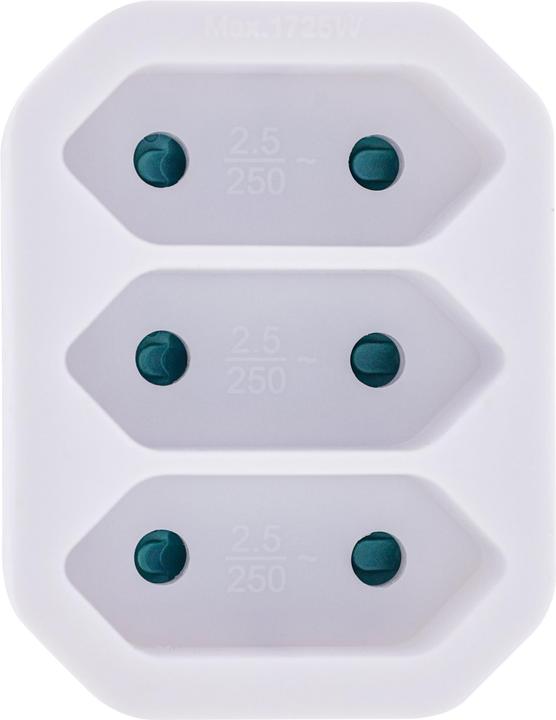 Image du produit InLine Adaptateur de prise, CEE7/17 à 3x Eurobuches, avec protection renforcée contre les contacts (CEE 7/16, 3 x)