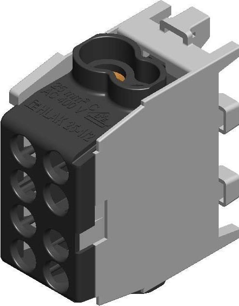 Image du produit Pollmann Borne de dérivation pour ligne principale pour rail 1/2 M2 noir