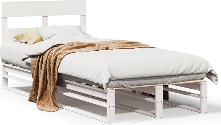Immagine prodotto VidaXL Letto in legno massiccio Letto in legno Letto pallet testata letto bianco 200x200cm pino (200 x 200 cm)