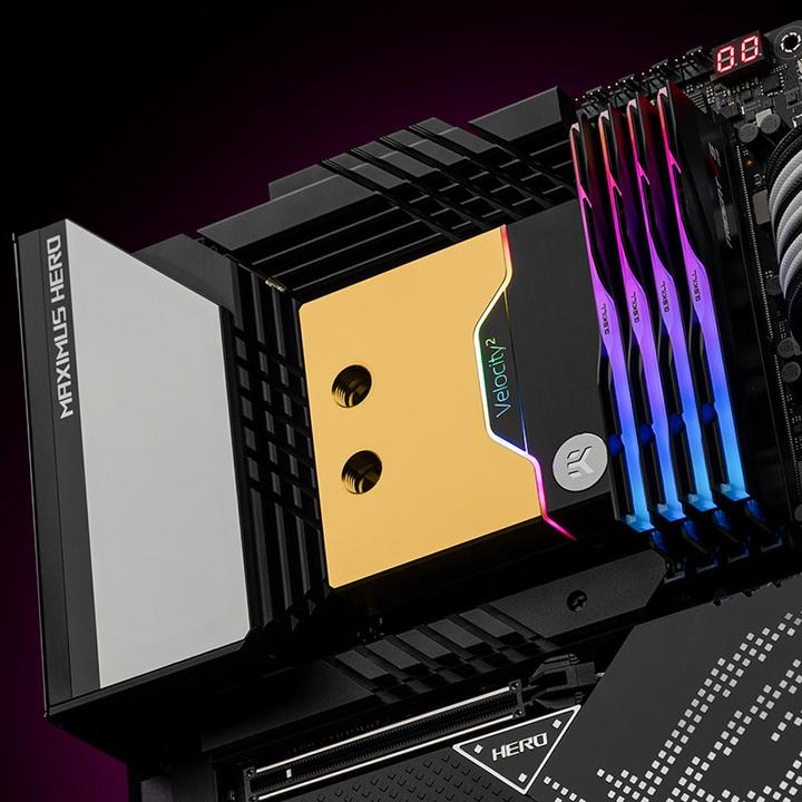 Actual product image EKWB EK-Quantum Velocity² D-RGB, 1700 - nickel + gold