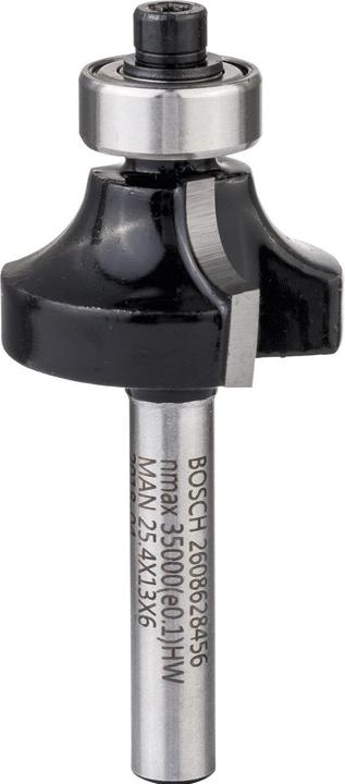 Produktbild Bosch Professional Zubehör Abrundfräser, 6 mm, R1 6,3 mm, D 25,4 mm, L 13,1 mm, G 54 mm