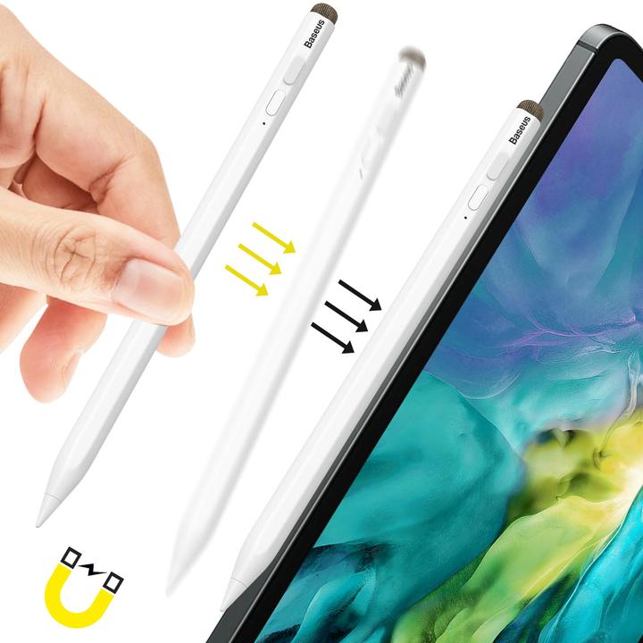 Produktbild Baseus Smooth Writing Stylus with LED Indicators (Active+Passive version) White (Including: Universal Type-