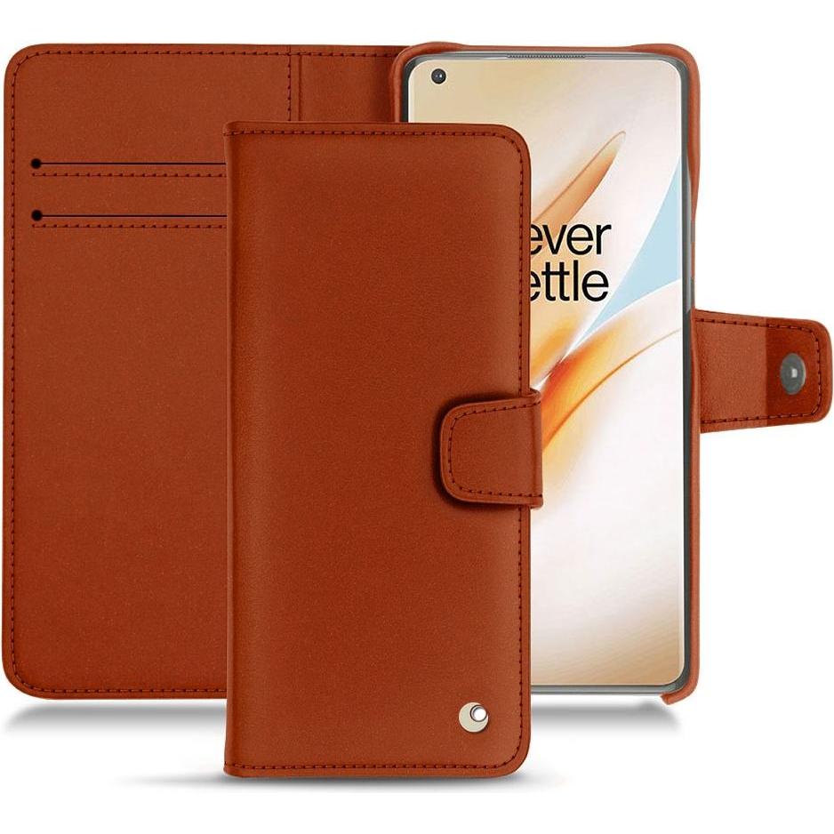 Noreve Lederschutzhülle Wallet (OnePlus 8 Pro), Smartphone Hülle, Orange
