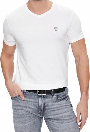 Immagine prodotto Guess Herren T-Shirt Caleb Hero V-Ausschnitt 2er-Pack Weiss (XL)
