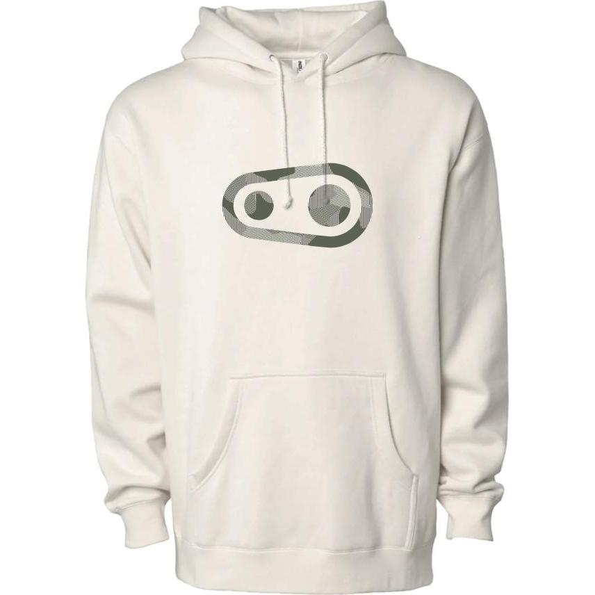 Crankbrothers, Uomini, Felpa + Maglione, Felpa con cappuccio Camo Logotype Uomo, beige/camo, S, Beige, (S)