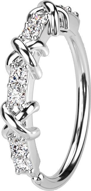 Immagine prodotto Star Piercing Anello micro piercing con cristalli d'argento e tre croci (Ottone)