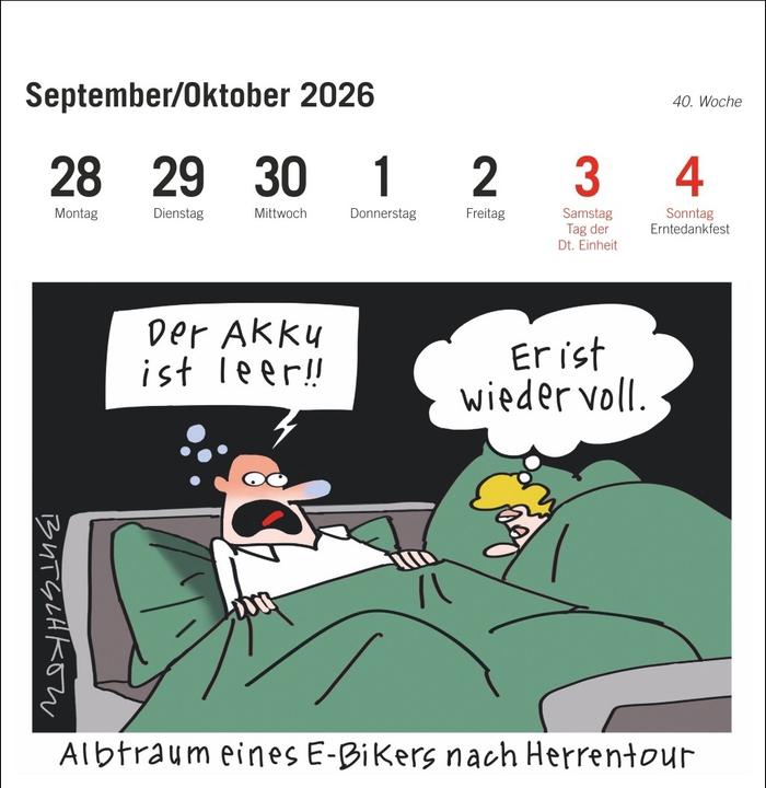 Produktbild Peter Butschkow: Fahrrad unser Premium-Postkartenkalender 2026 (165 x 177 mm)