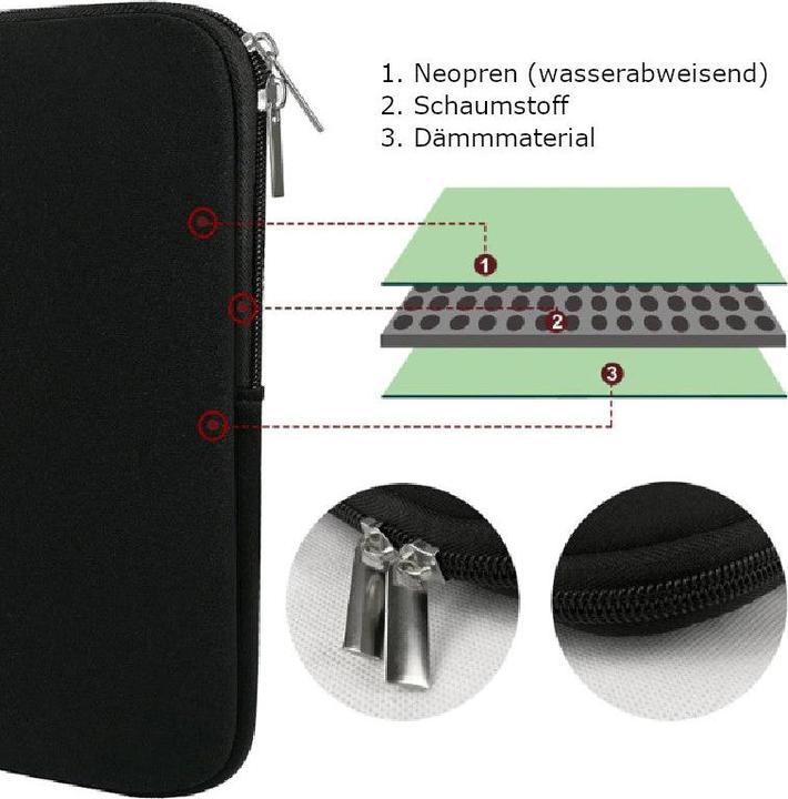 Produktbild Hermex Neopren Laptoptasche Notebooktasche Macbook wasserabweisend 14 Zoll (14")