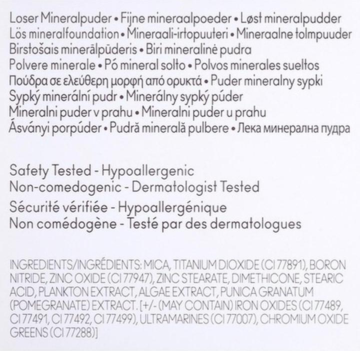 Valori nutrizionali e ingredienti Jane Iredale Amazing Base Polvere Minerale Sciolta 10,5g Bisque (Colori dei biscotti)