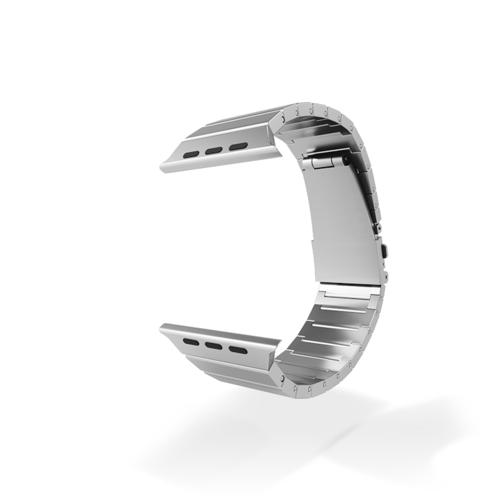 Produktbild Strap-it Smartwatch bandje - Geschikt voor Apple Watch luxe bandje - zilver - Horlogeband / Polsband (Titan, Apple Watch)