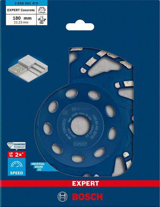 Produktbild Bosch Professional Zubehör EXPERT Concrete Diamanttopfscheibe, 180 x 22,23 x 4,5 mm (Green)