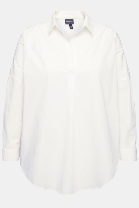 Actual product image Ulla Popken Partial Button Pleat Long Sleeve Blouse (54)