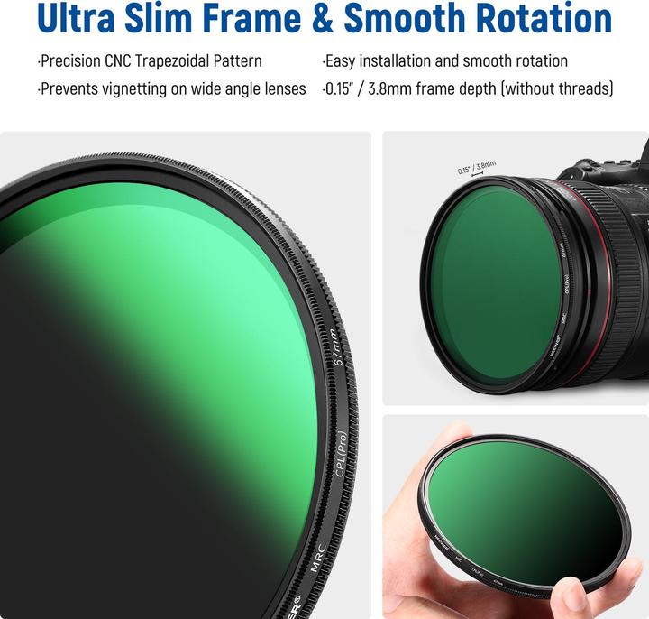 Actual product image Neewer MRC HD CPL filter 67mm (67 mm, Polarizing filter)