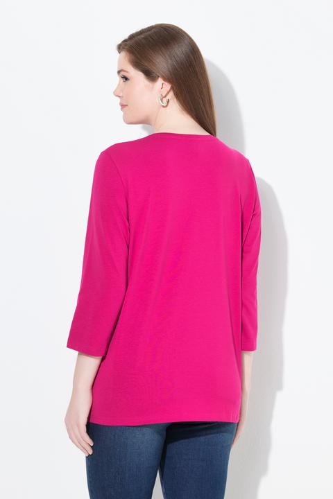 Actual product image Ulla Popken Sewing Machine 3/4 Sleeve Graphic Tee (62)