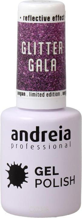 Produktbild Andreia Glitter Gel Polish für UV/LED Lampe Farbe GG4 Violett 10.5ml (04, Gel-Effekt Nagellack)