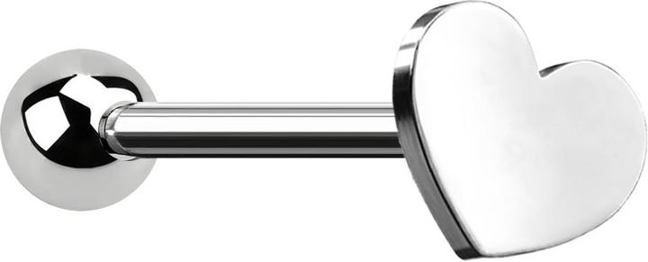 Produktbild Star Piercing Micro Barbell silber mit Kugel und Herz (ohne Messing, Chirurgenstahl 316L)