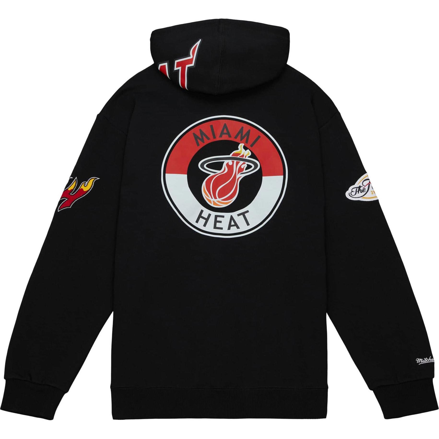 Thumbnail - Mitchell & Ness, Herren, Pullover, Hoody - HOMETOWN CITY Miami Heat - S, Schwarz, (S)