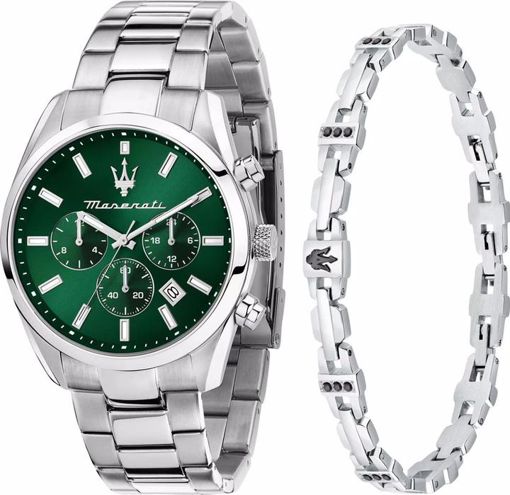 Maserati Uhren-Set Attrazione (Geschenkset, Chronograph, 43 mm)