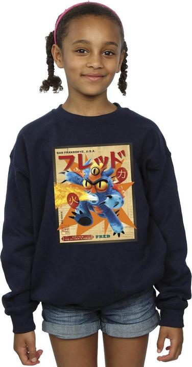 Produktbild Disney Big Hero 6 Baymax Fred Newspaper Sweatshirt Mädchen (140, 146)
