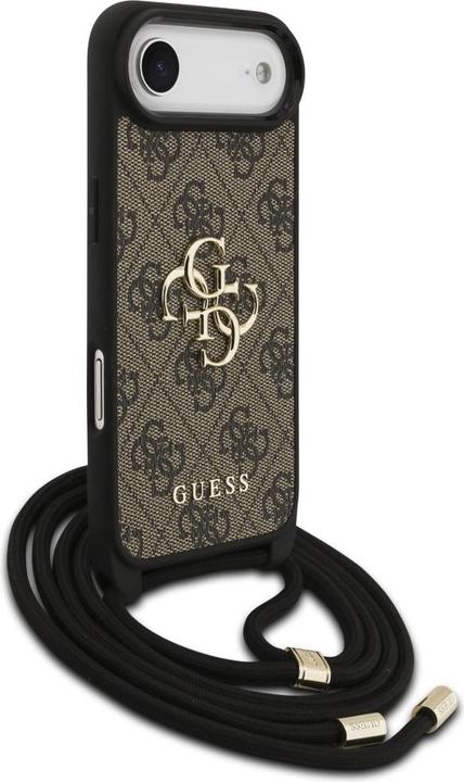 Actual product image Guess Etui 4G Big Logo Cord Stap Crossbody do iPhone 17 Air brązowy (Apple iPhone 17 Pro)