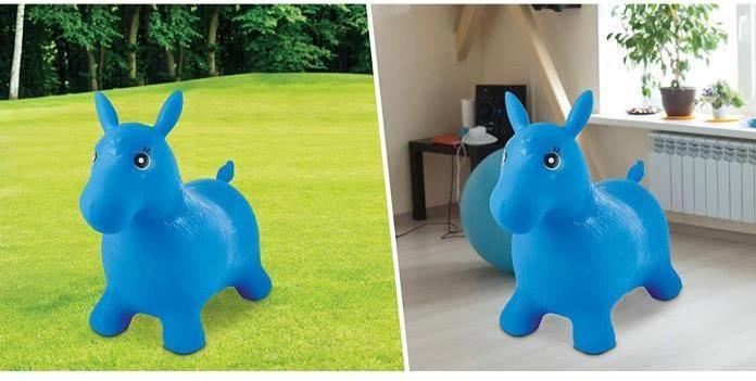 Actual product image Lexibook Inflatable Blue Bouncy Horse