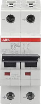 Immagine prodotto ABB LS S202M-K20UC Interruttore automatico K-Char., 10kA, 20A, 2P
