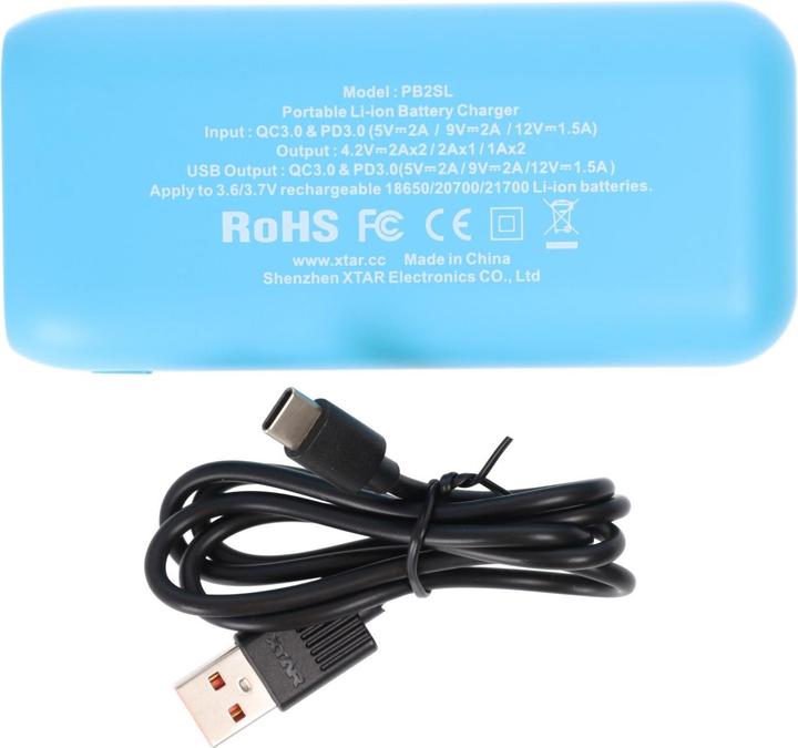Image du produit Xtar PB2SL Chargeur et powerbank à 2 compartiments, pour batteries Li-Ion, avec affichage (Chargeurs sans batterie)