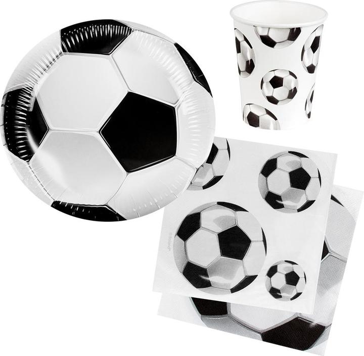 Produktbild Boland Partyset Fussball: 6 Teller 6 Becher 12 Servietten (24 Stk.)