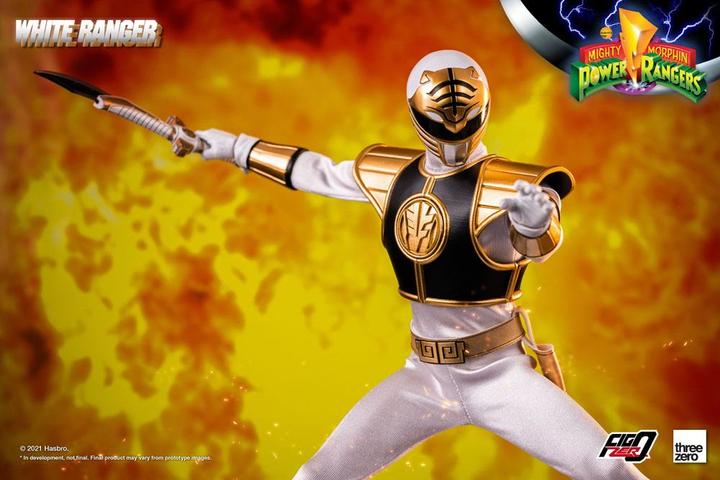 Actual product image ThreeZero Mighty Morphin Power Rangers FigZero Action Figure 1/6 White Ranger 30 cm