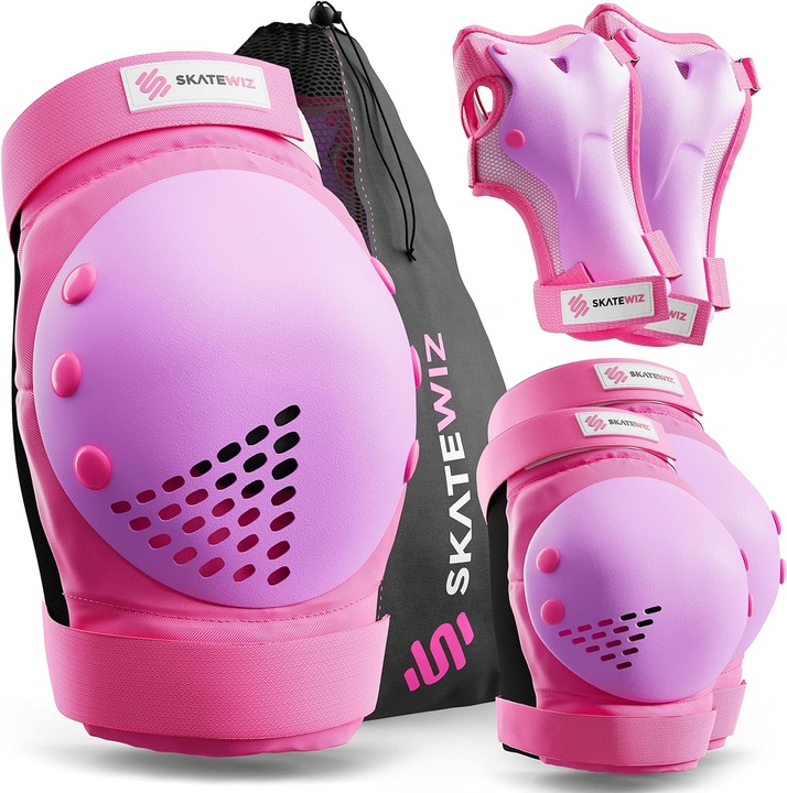 Immagine prodotto Skatewiz Set di protezioni per pattini (M/L, Protettori gomito, Ginocchiera, Protezioni per i polsi, 6 pezzi)