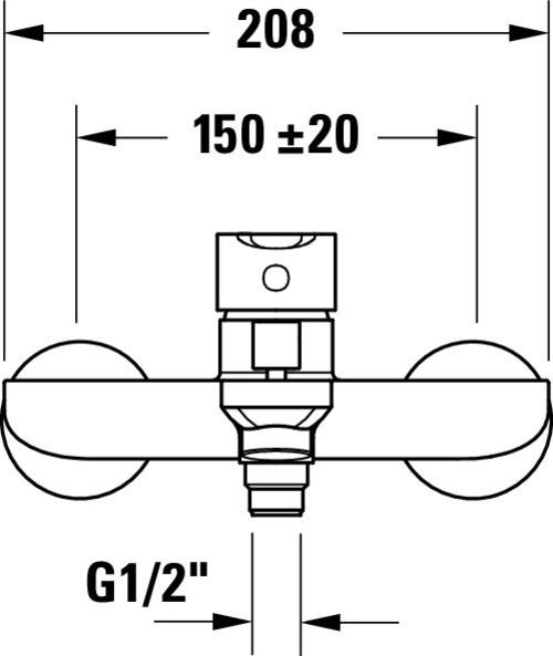Produktbild Duravit D-Code Einhebel-Wannenmischer Aufputz