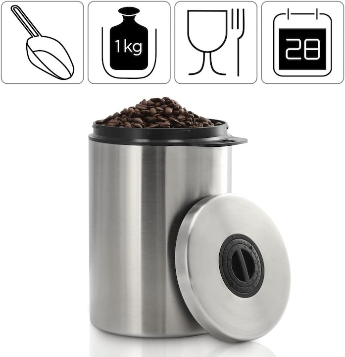 Actual product image Xavax coffee/tea tin Stainless steel tin for 1 kg coffee beans, with scoop (1 l)