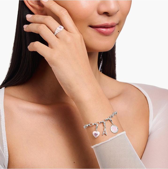 Immagine prodotto Thomas Sabo Membro Charm rosa Charmista Coin argento (Smalto, Argento 925)