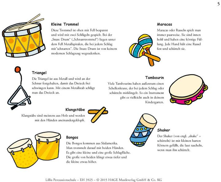 Produktbild Lillis Percussionschule mit CD (Deutsch, Barbara Hintermeier, Birgit Baude, Helmut Hage, 2015)