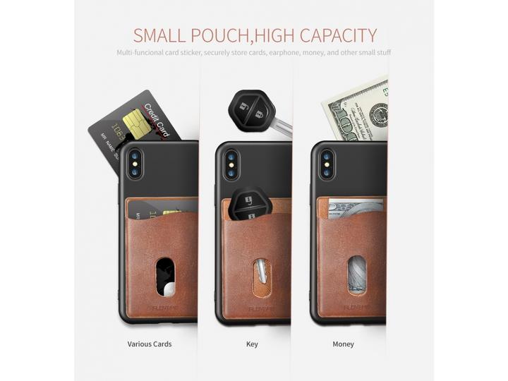 Immagine prodotto Floveme Portacarte in pelle con custodia autoadesiva per smartphone (Universale)