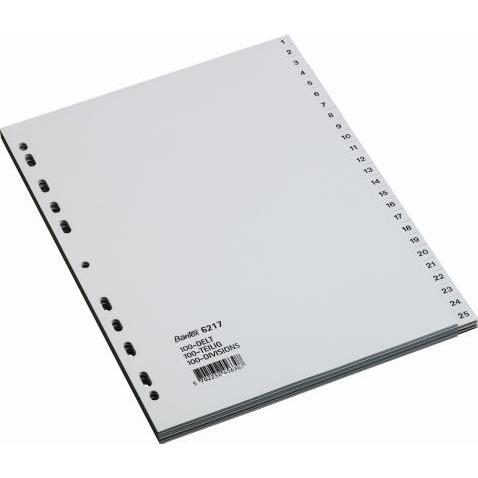 Bantex, Accessori per classificatore, Registro Plast A4 grå 1-100