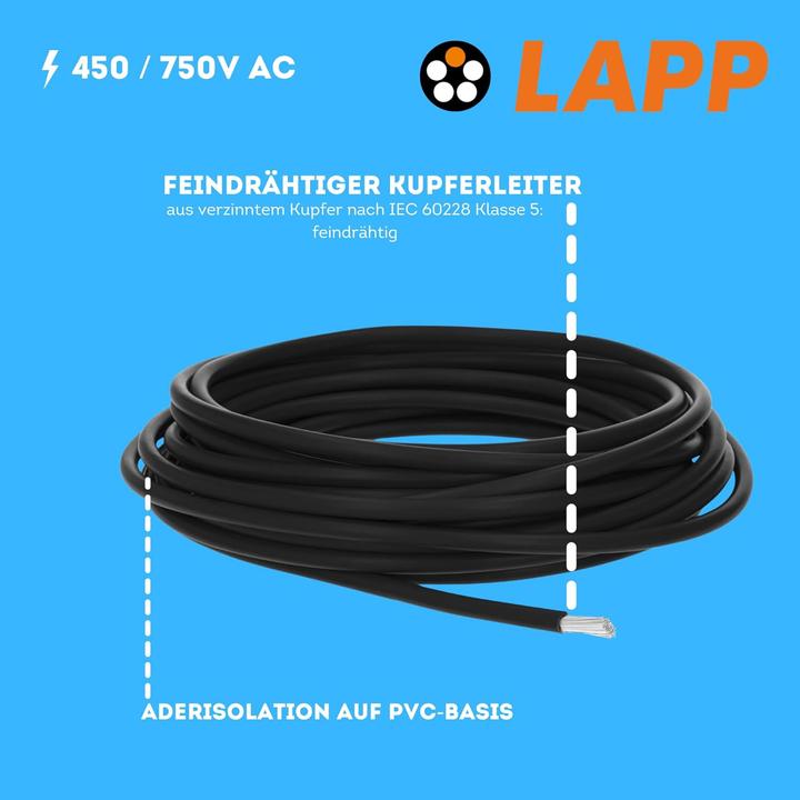 Produktbild Lapp 4160101 Litze Multi-Standard SC 2.1 1 x 0.50 mm² Schwarz 100 m (100 m)