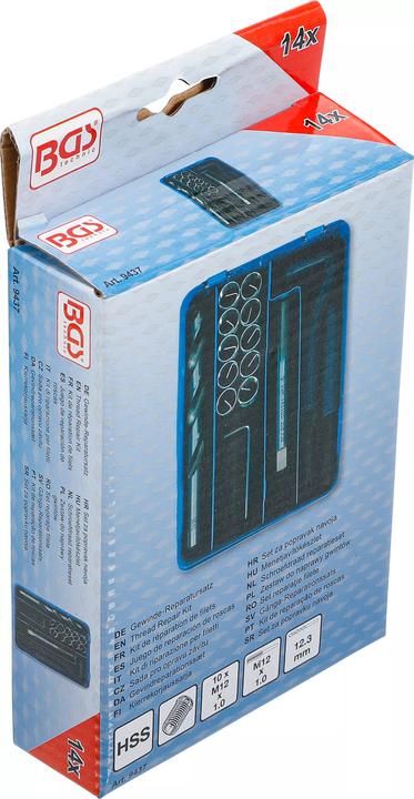Productafbeelding BGS Schroefdraadreparatieset | M12 x 1,0 mm | 14 stuks.