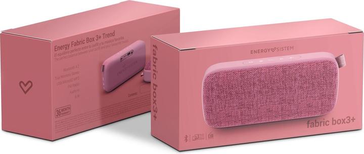 Actual product image Energy Sistem Box 3+ Portable Stereo Speaker Pink 6 W (9 h)