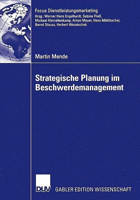 Produktbild Strategische Planung im Beschwerdemanagement (Deutsch, Martin Mende, 2006)