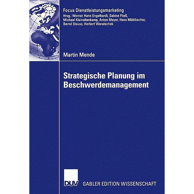 Thumbnail - Strategische Planung im Beschwerdemanagement, Fachbücher von Martin Mende
