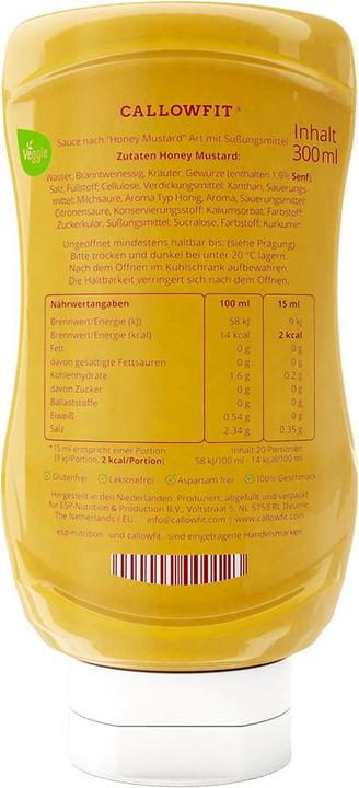 Nährwerte und Zutaten Callowfit Honig-Senf