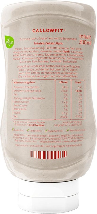 Produktbild Callowfit Caeser Style Sauce (300ml)