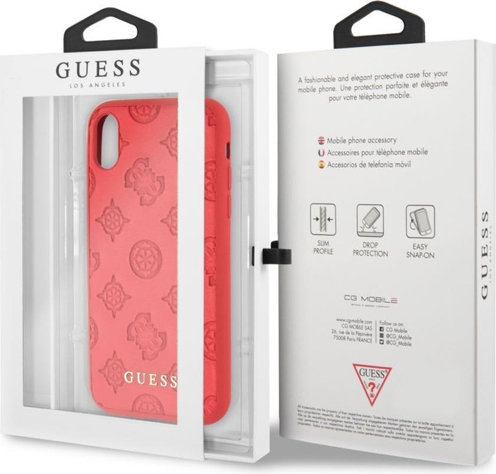 Immagine prodotto Guess iPhone XR Custodia rigida in pelle PU in rilievo Peony (Apple iPhone XR)