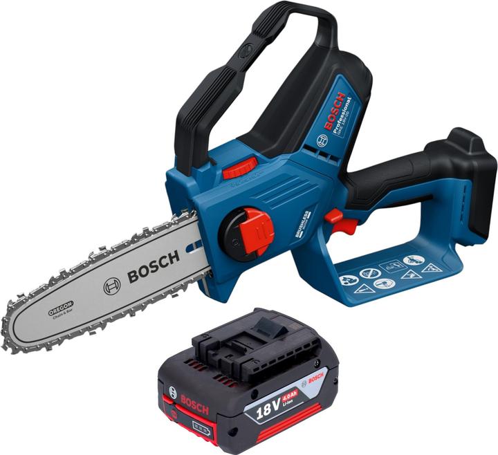 Produktbild Bosch Professional GKE 18V-20 Professional Akku Astsäge 18 V 18 cm + 1x Akku 4,0 Ah - ohne Ladegerät (Akku Kettensäge)