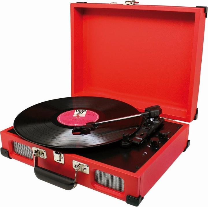 Productafbeelding Soundmaster PL580RO - Koffermodel platenspeler - Rood (Halfautomatisch)