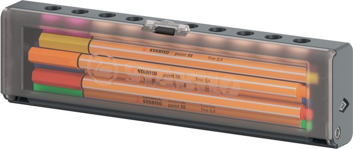 Produktbild STABILO Point 88 10er Klicketui (Blau, Braun, Gelb, Grün, Hellgrün, Orange, Rosa, Rot, Schwarz, Violett, 10x)