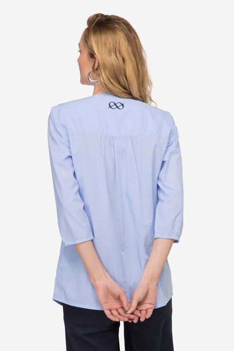 Image du produit Laurasøn Bluse, Streifen, Stehkragen, 3/4-Ärmel (L)