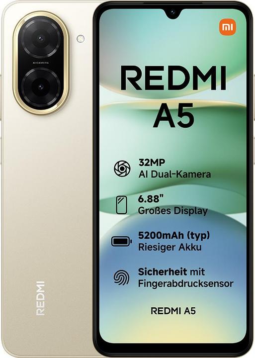 Produktbild Xiaomi Redmi A5 4G (128 GB, Sandy Gold, 6.88", Dual SIM, 4G)